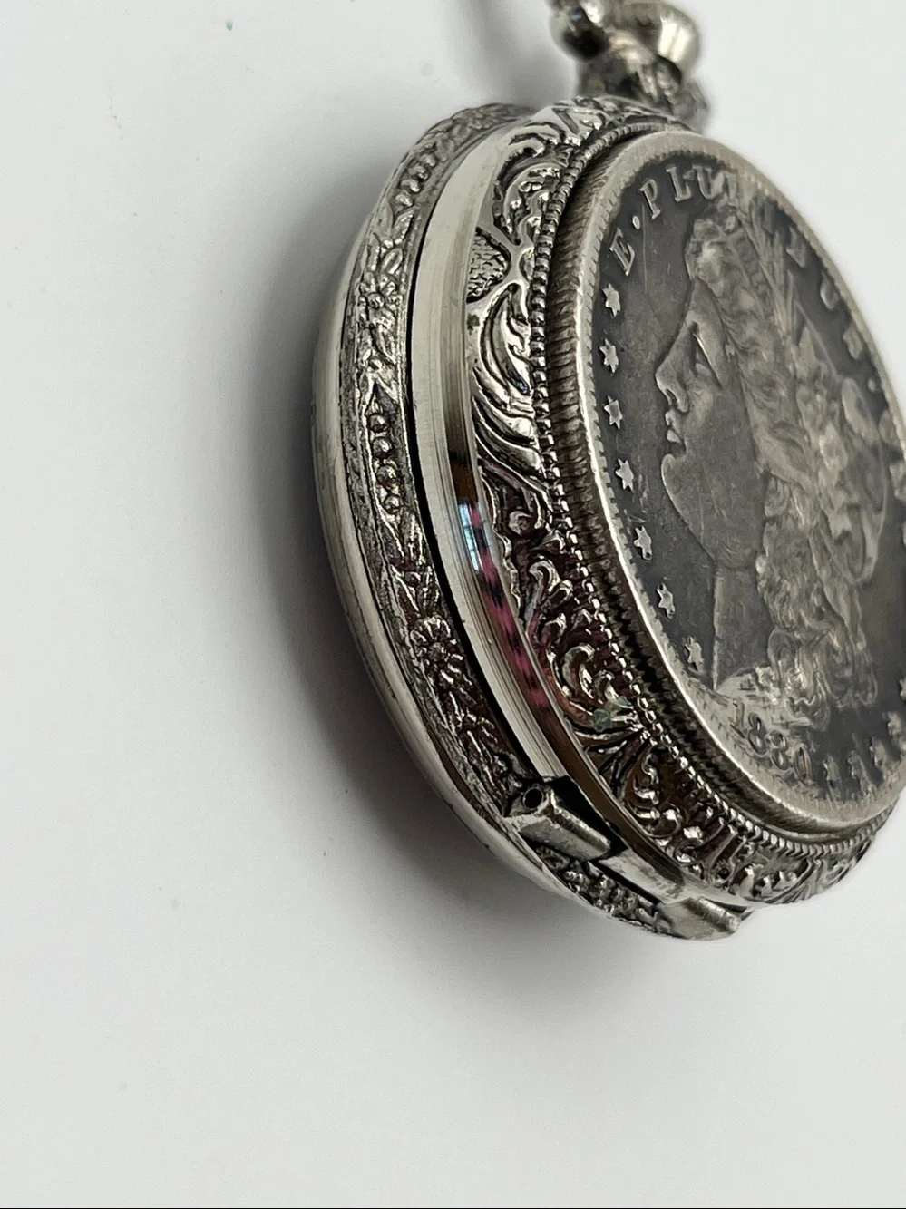 1880 Morgan Silver Dollar Coin Pocket Watch